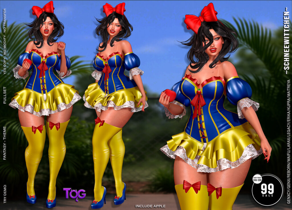 Schneewittchen Set - Erika/GenX/Inithium/Legacy/Maitreya/Reborn/+mods	&lt;a href=&quot;http://maps.secondlife.com/secondlife/Charm%20City%20Estates/13/92/2901&quot; target=&quot;_blank&quot;&gt;Teleport&lt;/a&gt;