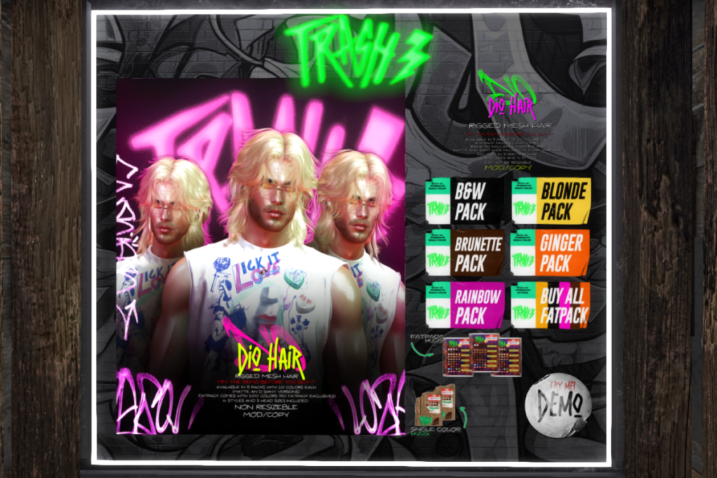 Dio Hair, L$299 each/L$1000 FP