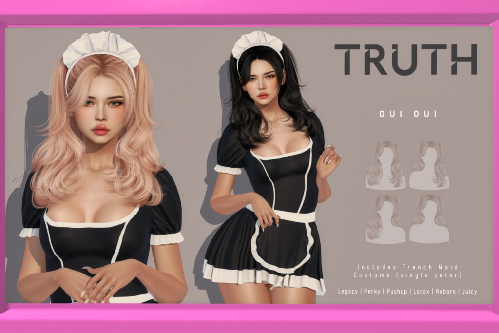 Oui Oui Hair with Costume - Legacy/MaitreyaX/Reborn/+mods, L$300 each/L$650 FP