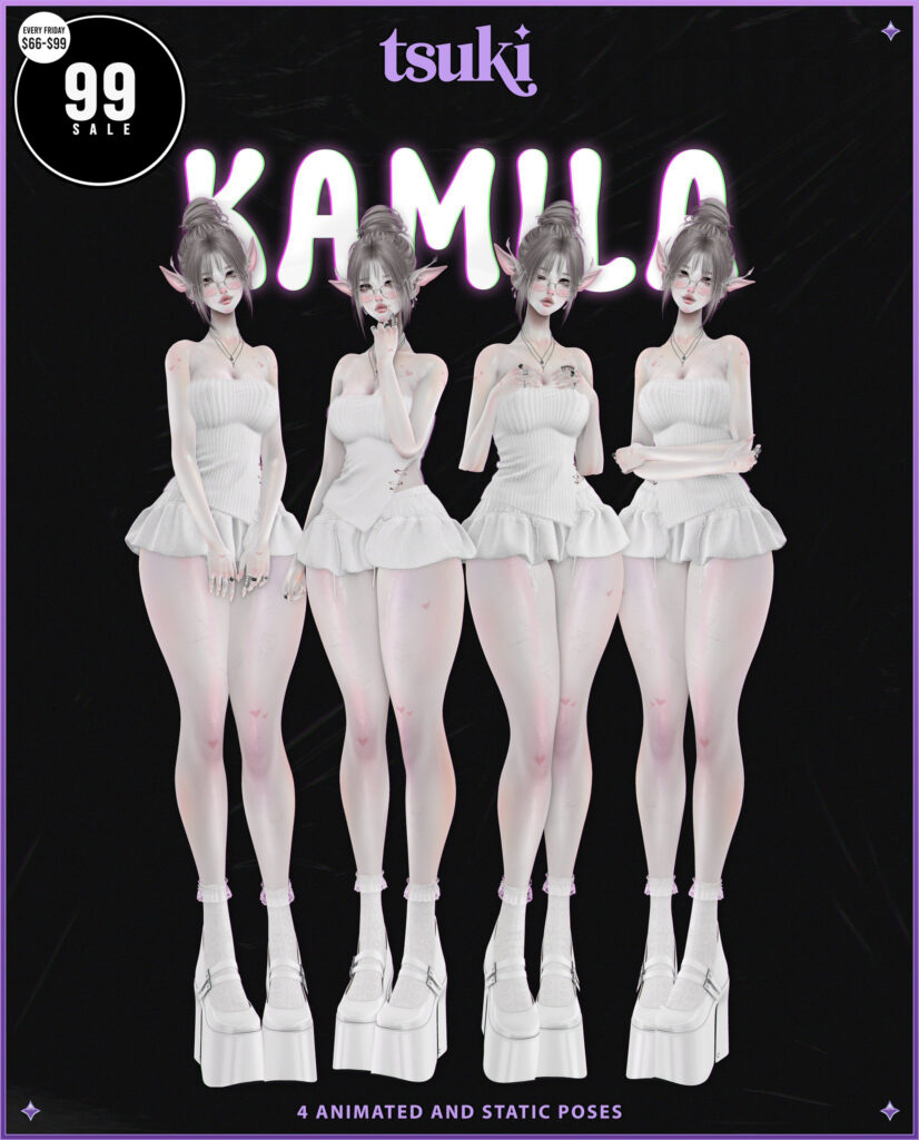 Kamila Poses	&lt;a href=&quot;http://maps.secondlife.com/secondlife/Dark%20Desires/240/183/24&quot; target=&quot;_blank&quot;&gt;Teleport&lt;/a&gt;