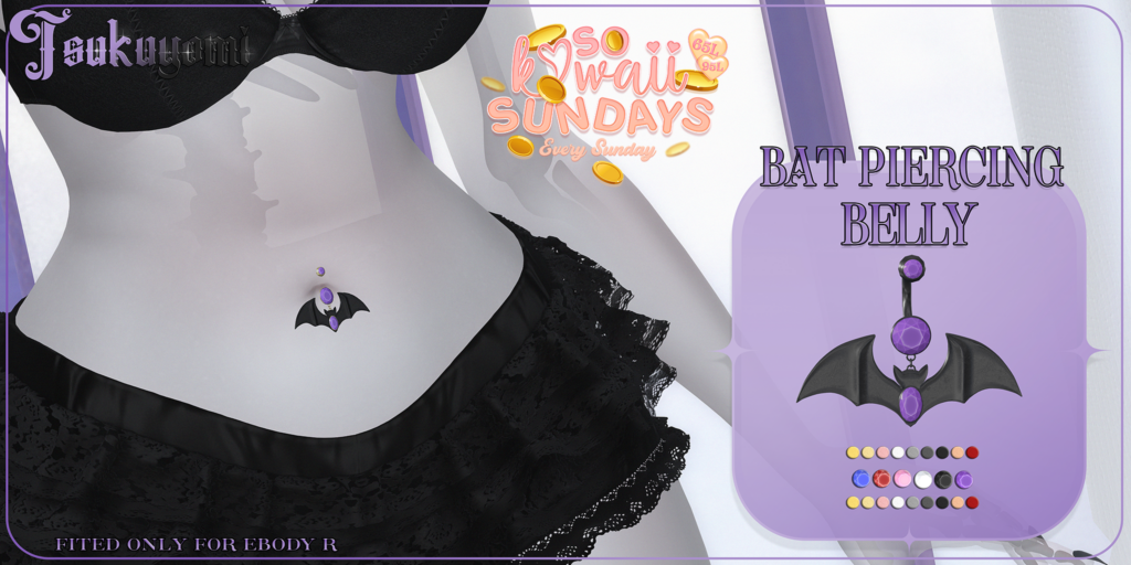 Bat Piercing Belly - Reborn	&lt;a href=&quot;http://maps.secondlife.com/secondlife/Hashira/58/163/3&quot; target=&quot;_blank&quot;&gt;Teleport&lt;/a&gt;