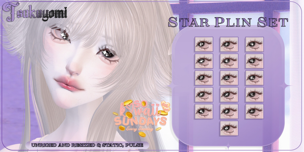 Star Plin Eye Accessories	&lt;a href=&quot;http://maps.secondlife.com/secondlife/Hashira/58/164/3&quot; target=&quot;_blank&quot;&gt;Teleport&lt;/a&gt;
