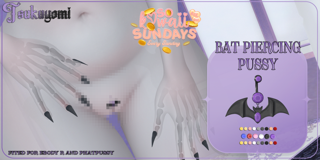 Bat Piercing Pussy - Reborn/+mods	&lt;a href=&quot;http://maps.secondlife.com/secondlife/Hashira/58/163/3&quot; target=&quot;_blank&quot;&gt;Teleport&lt;/a&gt;