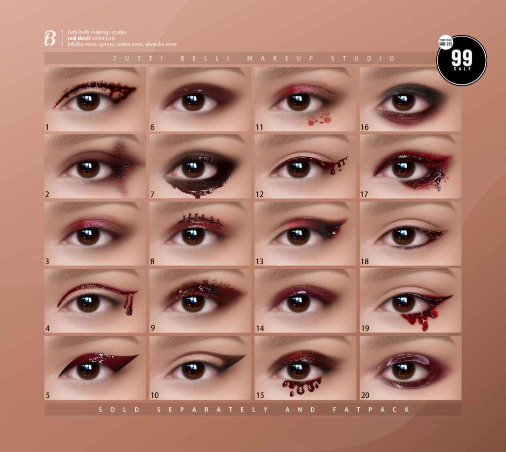 Red Devil Eye Makeup Collection - AkX/CatwaX/EvoX/Genus	&lt;a href=&quot;http://maps.secondlife.com/secondlife/Malkine/79/162/501&quot; target=&quot;_blank&quot;&gt;Teleport&lt;/a&gt;