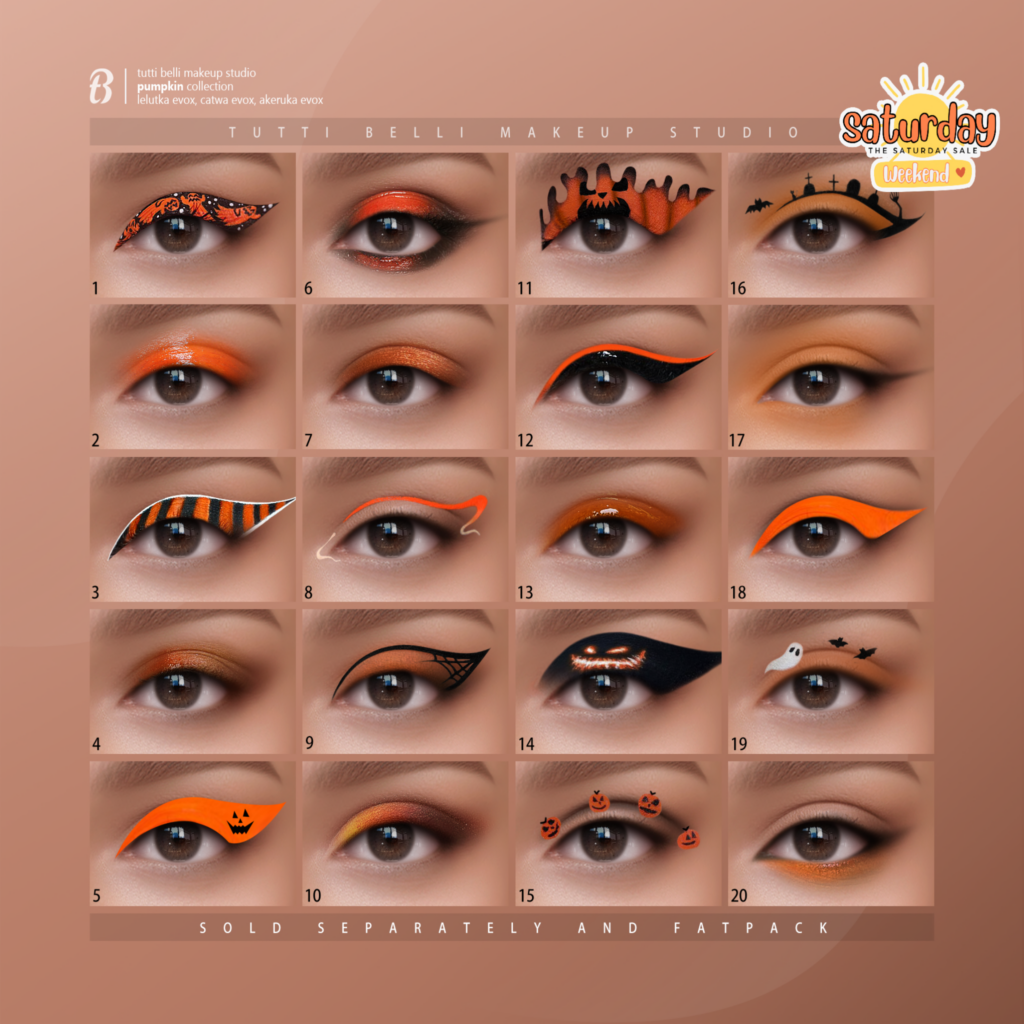 Pumpkin Collection Eyeshadow - AkX/CatwaX/EvoX	&lt;a href=&quot;http://maps.secondlife.com/secondlife/Malkine/79/162/501&quot; target=&quot;_blank&quot;&gt;Teleport&lt;/a&gt;
