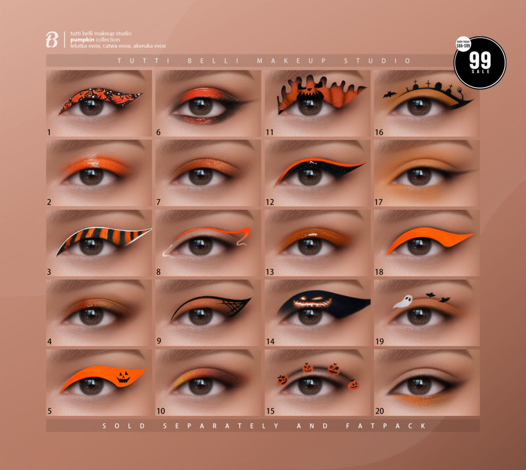 Pumpkin Collection Eyeshadows - AkX/CatwaX/EvoX	&lt;a href=&quot;http://maps.secondlife.com/secondlife/Malkine/79/162/501&quot; target=&quot;_blank&quot;&gt;Teleport&lt;/a&gt;