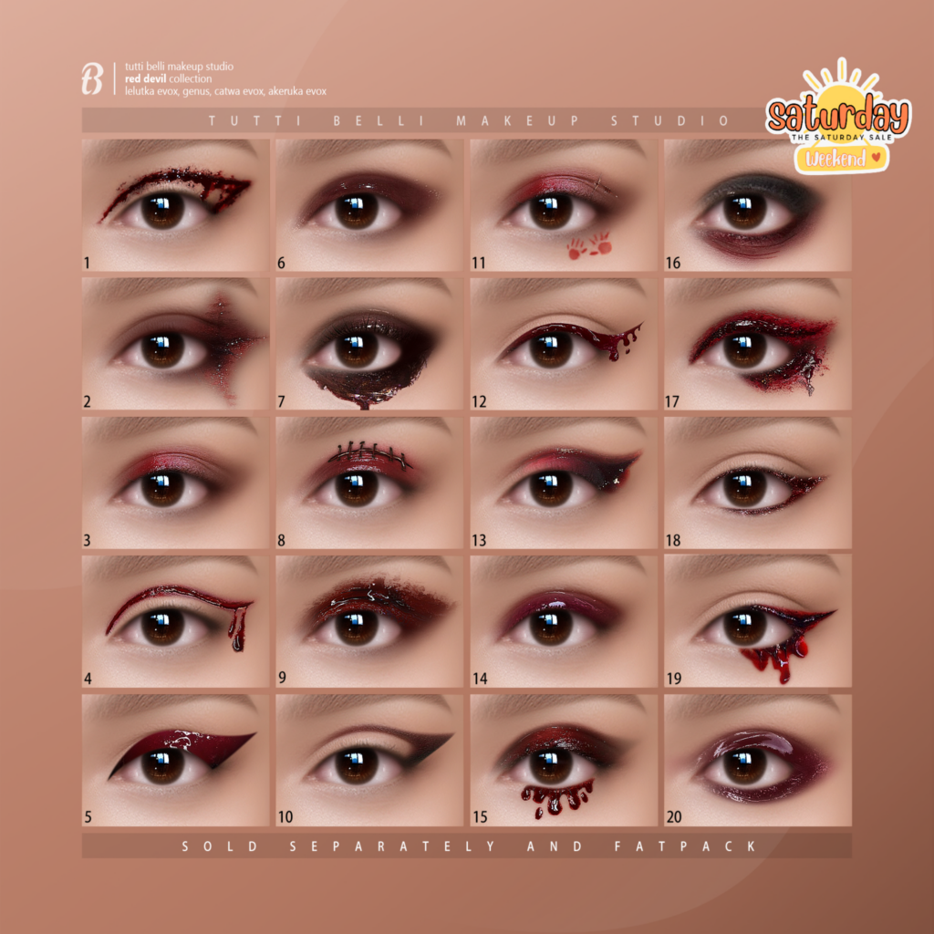 Red Devil Collection Eyeshadows - AkX/CatwaX/EvoX/Genus	&lt;a href=&quot;http://maps.secondlife.com/secondlife/Malkine/79/162/501&quot; target=&quot;_blank&quot;&gt;Teleport&lt;/a&gt;