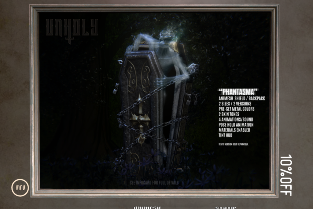 Phantasma Coffin, L$1350-L$4050 each