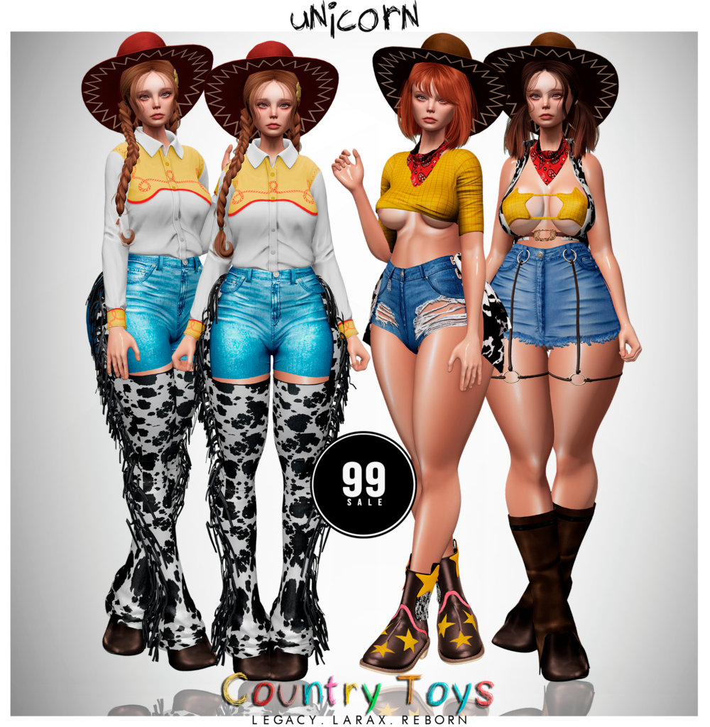Country Toys Costumes - Legacy/MaitreyaX/Reborn	&lt;a href=&quot;http://maps.secondlife.com/secondlife/Tamburello/210/191/819&quot; target=&quot;_blank&quot;&gt;Teleport&lt;/a&gt;