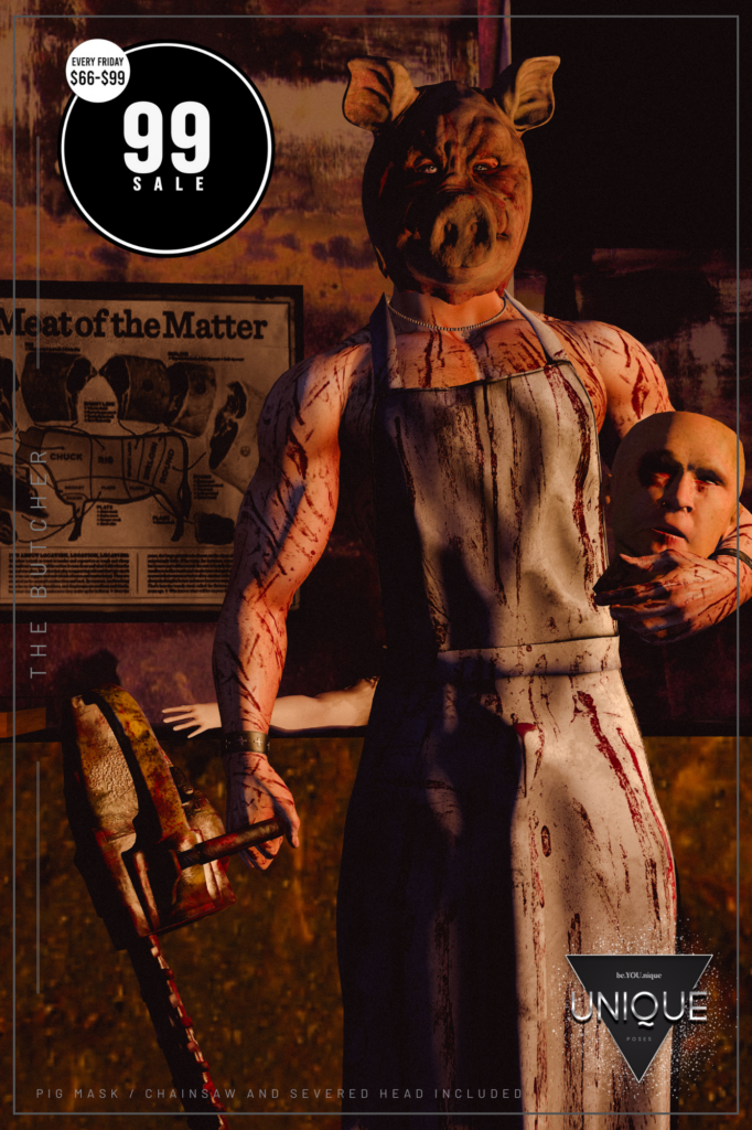 The Butcher Pose with Props	&lt;a href=&quot;http://maps.secondlife.com/secondlife/Soul/80/240/1352&quot; target=&quot;_blank&quot;&gt;Teleport&lt;/a&gt;