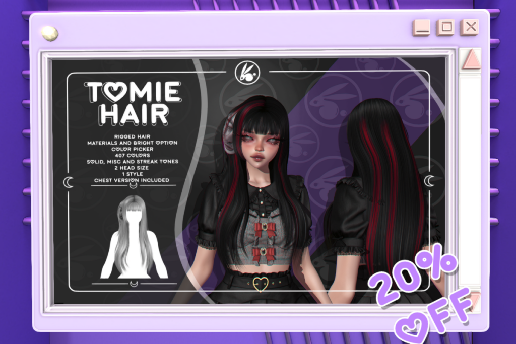 Tomie Hair, L$350 each/L$480 FP