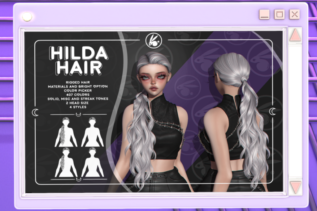 Hilda Hair, L$350 each/L$600 FP