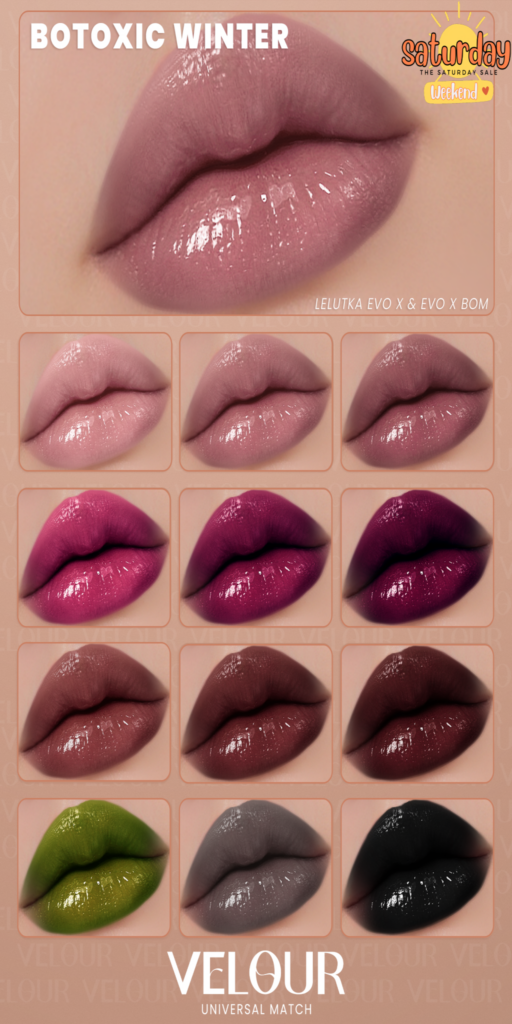 Botoxic Winter Lipstick - EvoX	&lt;a href=&quot;http://maps.secondlife.com/secondlife/VELOUR/93/115/83&quot; target=&quot;_blank&quot;&gt;Teleport&lt;/a&gt;
