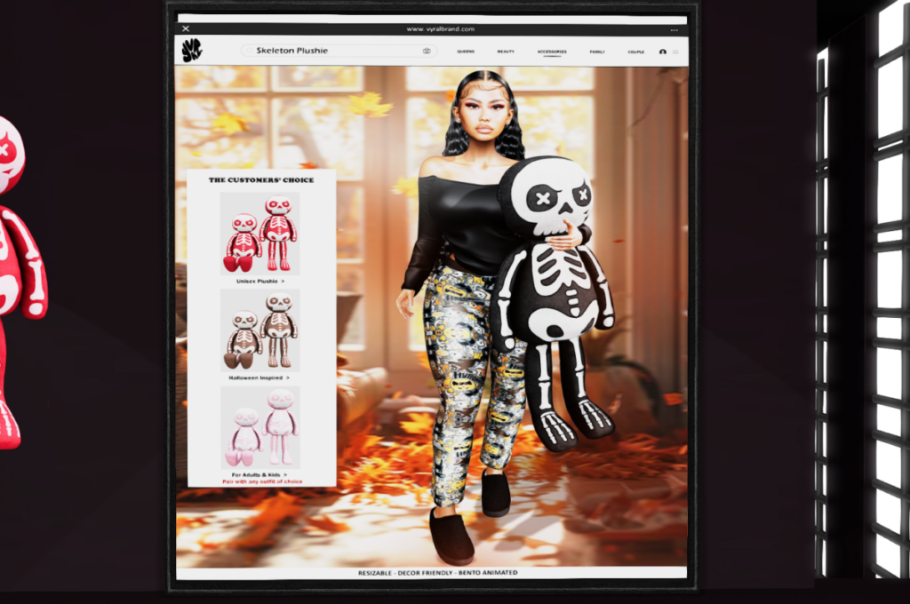Skeleton Plushie Holdable, L$199 each