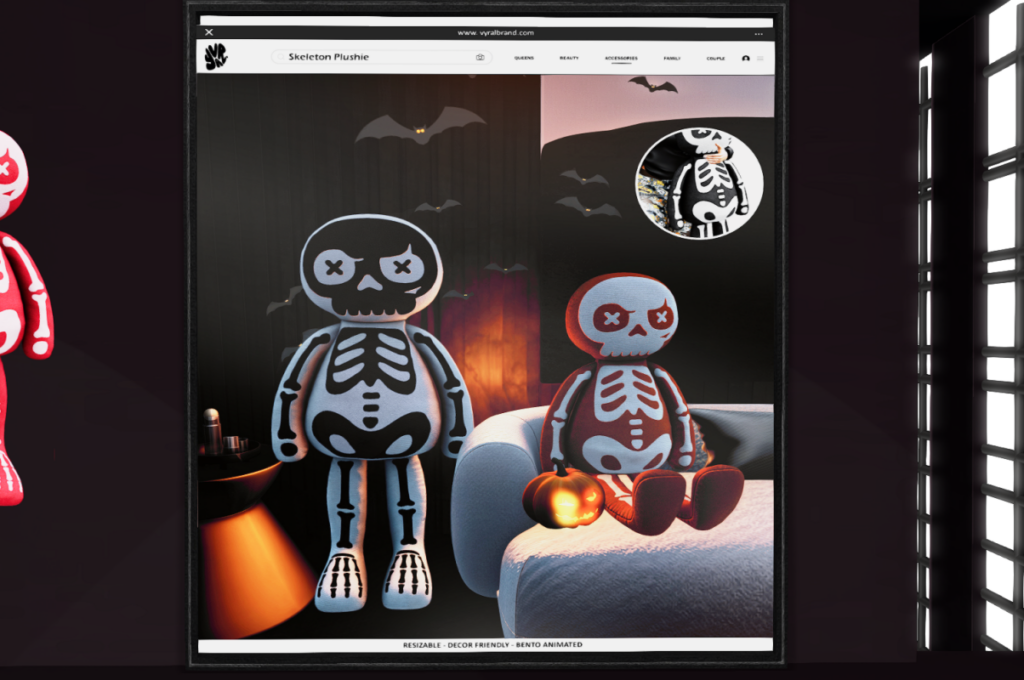 Skeleton Plushie Holdable, L$199 each