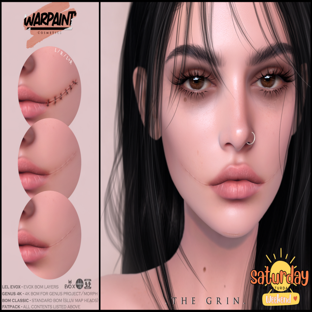 The Grin Cosmetics - BOM/EvoX/Genus	&lt;a href=&quot;http://maps.secondlife.com/secondlife/Gilmore/78/193/1024&quot; target=&quot;_blank&quot;&gt;Teleport&lt;/a&gt;