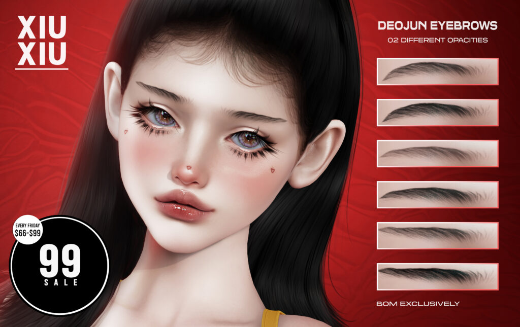 Deojun Eyebrows - Fits Not Listed	&lt;a href=&quot;http://maps.secondlife.com/secondlife/Paradise%20Isla/197/142/901&quot; target=&quot;_blank&quot;&gt;Teleport&lt;/a&gt;