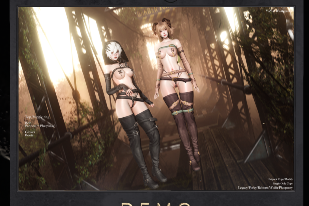 Wasteland Top &amp; Panties - Legacy/Reborn/+mods, L$229-L$259 each/L$999 each FP | Wasteland Boots - Legacy/Reborn, L$999