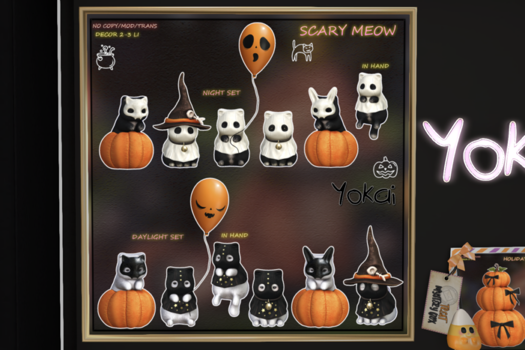 Scary Meow Decor, L$249 each