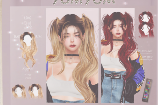 L*34 Hair, L$350 each/L$790 FP