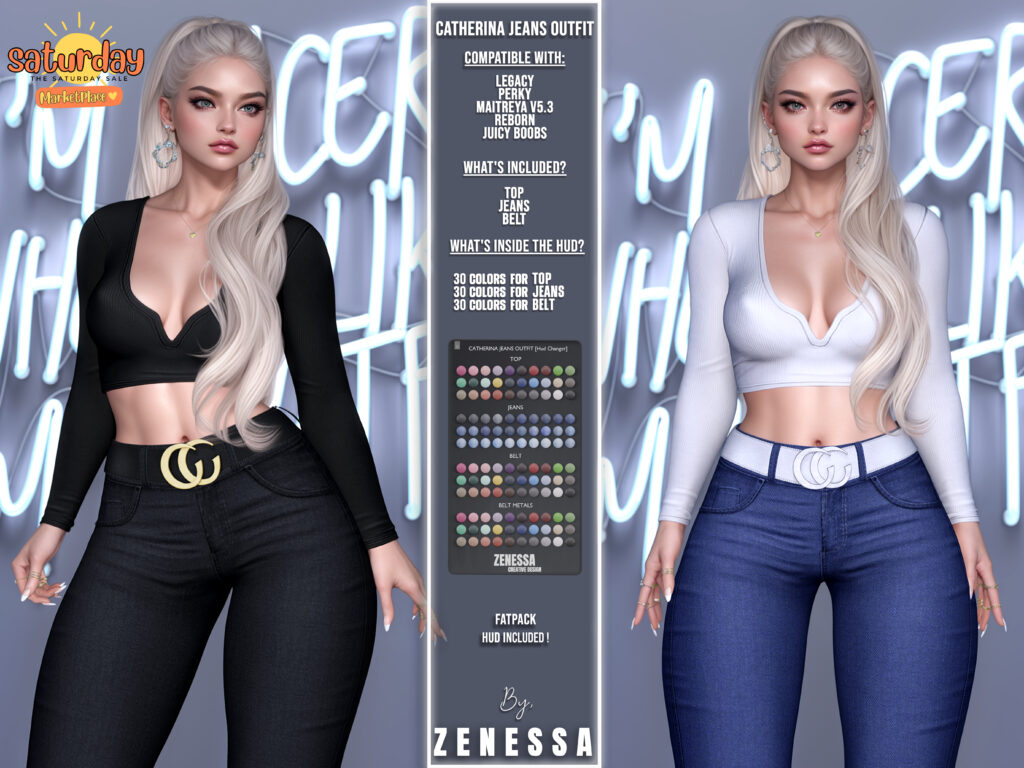 Catherina Jeans Outfit - Legacy/Maitreya/Reborn/+mods	&lt;a href=&quot;https://tinyurl.com/4c9rdjjn&quot; target=&quot;_blank&quot;&gt;Marketplace Link&lt;/a&gt;