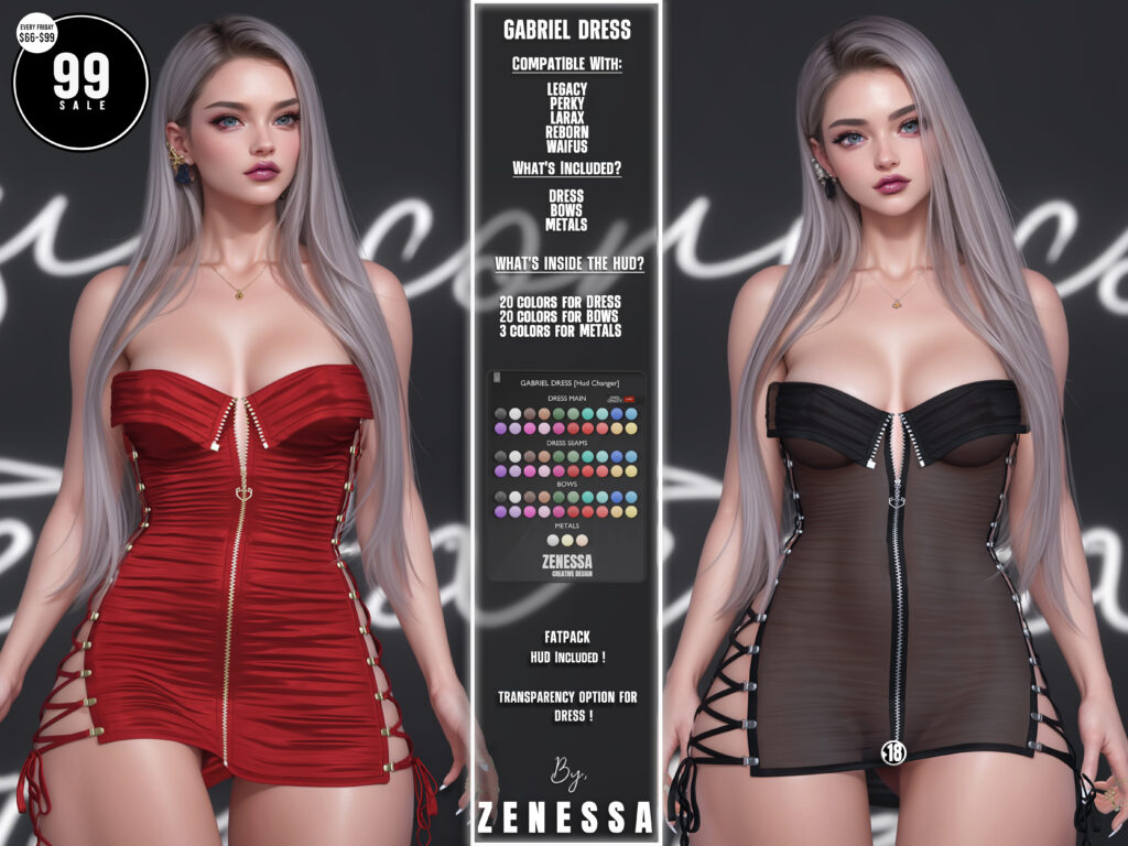 Gabriel Dress - Legacy/MaitreyaX/Reborn/+mods	&lt;a href=&quot;http://maps.secondlife.com/secondlife/Couture%20Way/72/34/22&quot; target=&quot;_blank&quot;&gt;Teleport&lt;/a&gt;