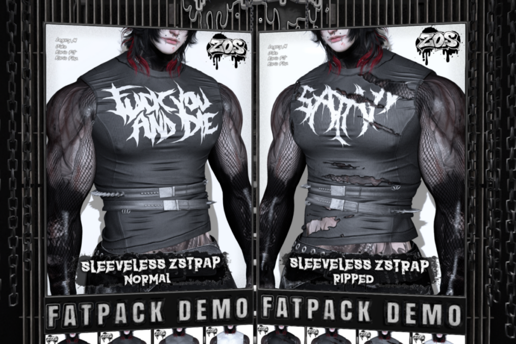 Sleeveless Zstrap Normal - Jake/Kario Fit+Flex/Legacy, L$800 each | Sleeveless Zstrap Ripped - Jake/Kario Fit+Flex/Legacy, L$800 each