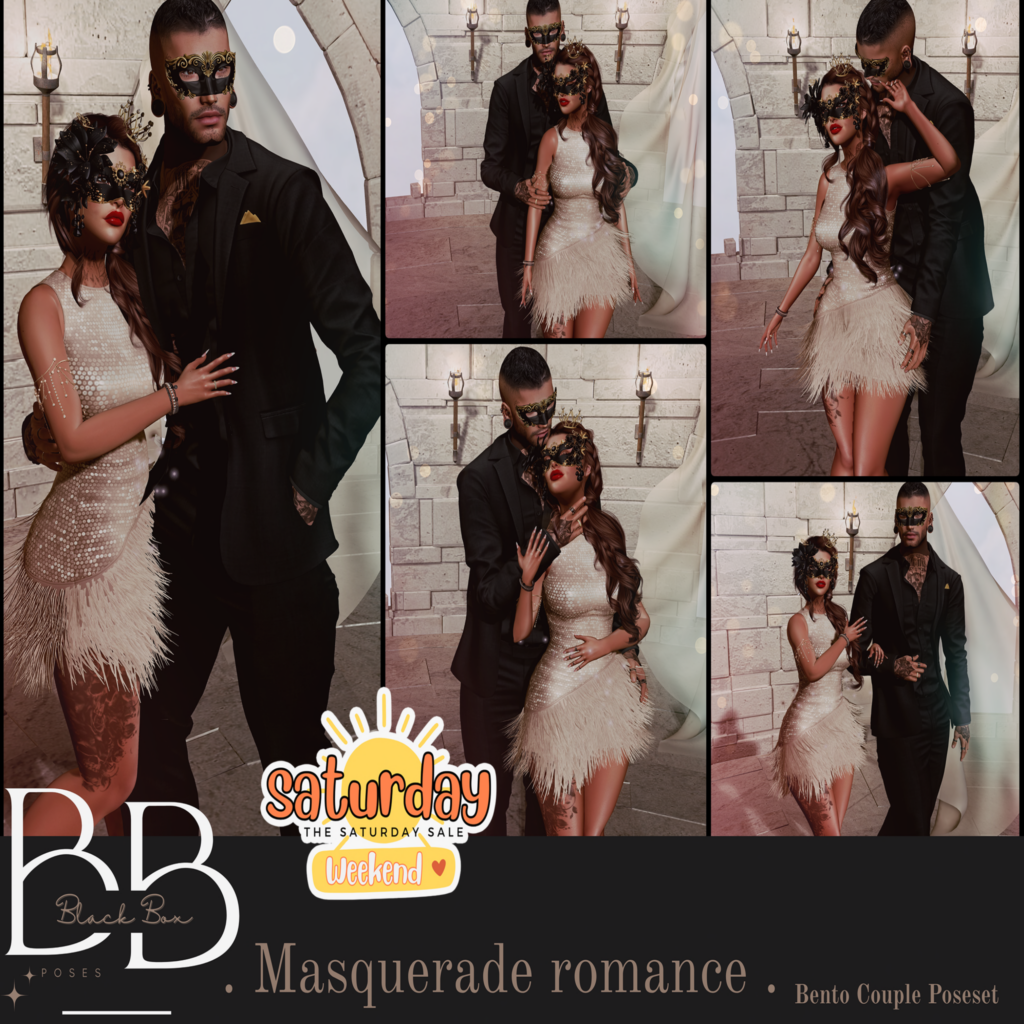 Masquerade Romance Poses	&lt;a href=&quot;http://maps.secondlife.com/secondlife/Luna%20Sea/105/152/21&quot; target=&quot;_blank&quot;&gt;Teleport&lt;/a&gt;
