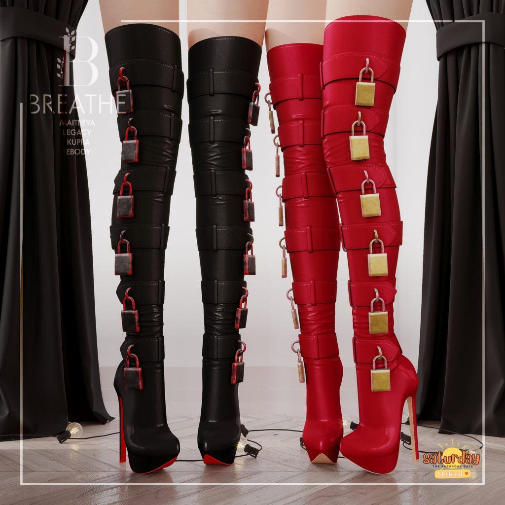 Tokoro Boots - Inithium/Legacy/Maitreya/Reborn	&lt;a href=&quot;http://maps.secondlife.com/secondlife/BREATHE/131/130/22&quot; target=&quot;_blank&quot;&gt;Teleport&lt;/a&gt;