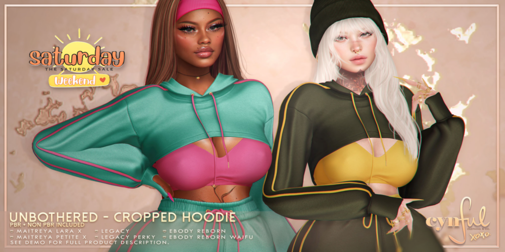 Unbothered Cropped Hoodie - Legacy/MaitreyaX/Reborn/+mods	&lt;a href=&quot;http://maps.secondlife.com/secondlife/Cynful/128/128/2&quot; target=&quot;_blank&quot;&gt;Teleport&lt;/a&gt;