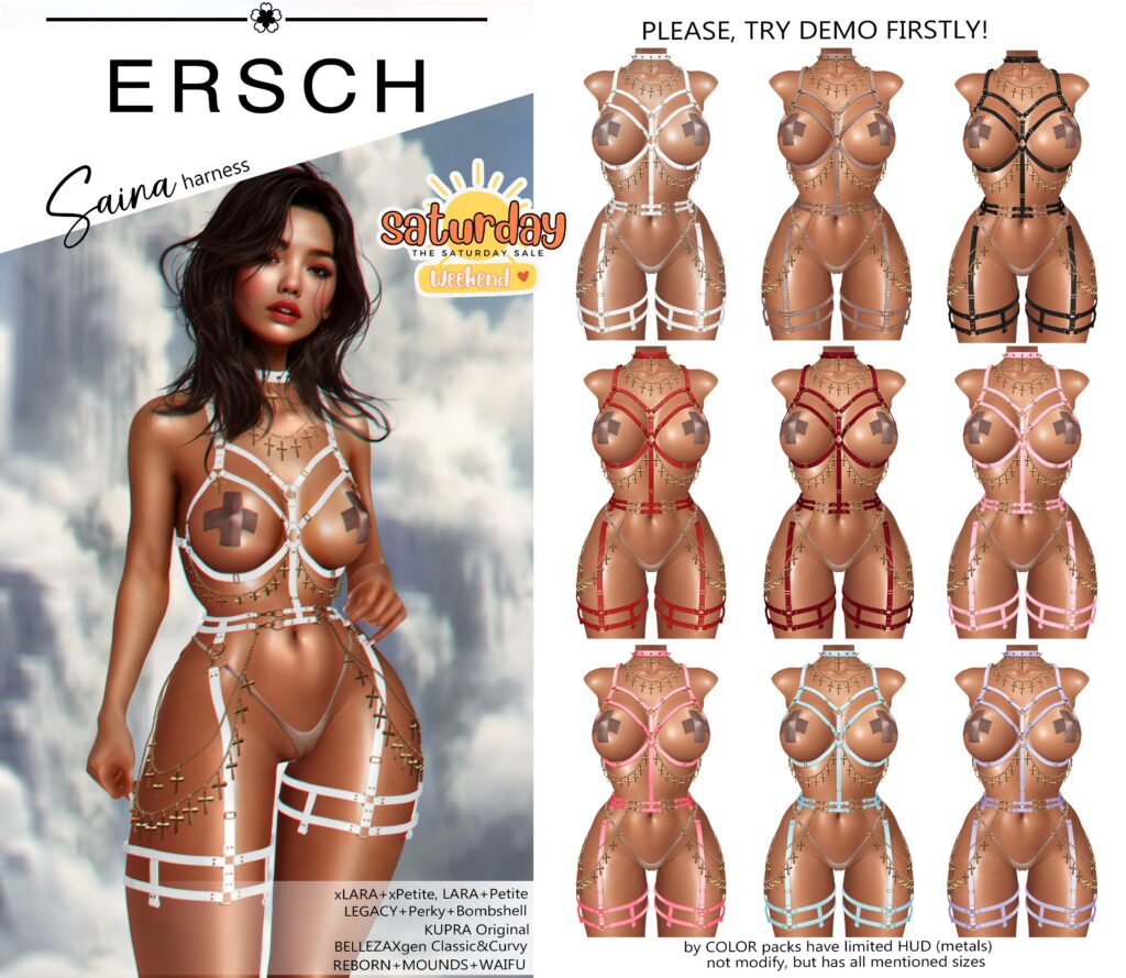 Saina Harness - GenX/Inithium/Legacy/MaitreyaX/Reborn/+mods	&lt;a href=&quot;http://maps.secondlife.com/secondlife/Lyrics/29/72/34&quot; target=&quot;_blank&quot;&gt;Teleport&lt;/a&gt;
