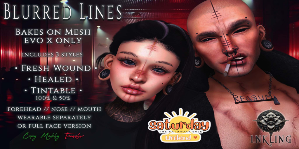Blurred Lines - EvoX	&lt;a href=&quot;http://maps.secondlife.com/secondlife/Callistei/47/88/2475&quot; target=&quot;_blank&quot;&gt;Teleport&lt;/a&gt;