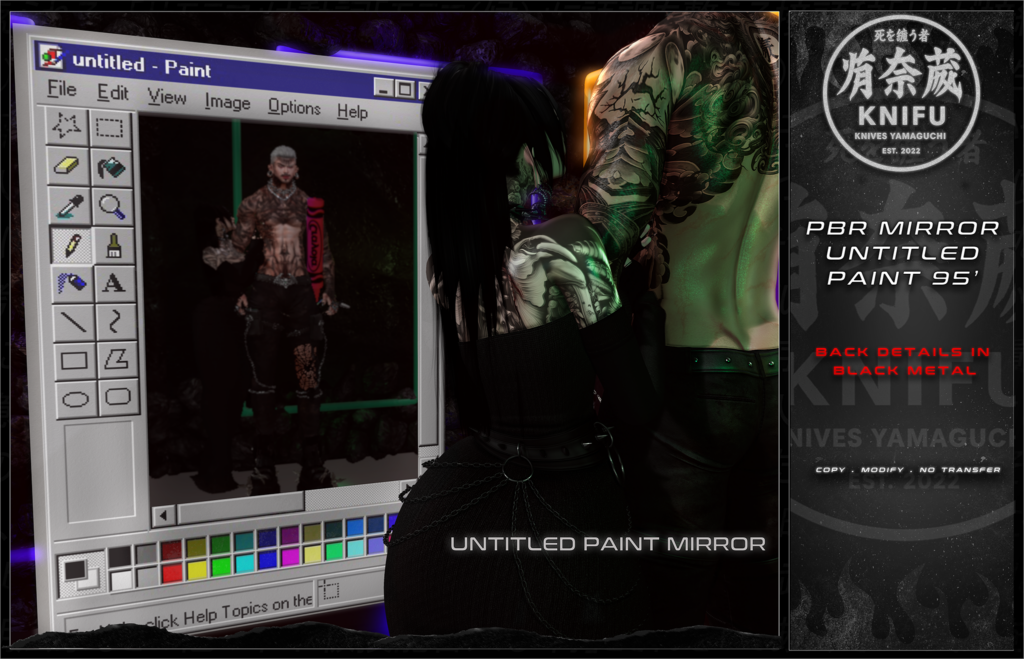 Untitled Paint Mirror	&lt;a href=&quot;http://maps.secondlife.com/secondlife/Shinigami/95/223/3&quot; target=&quot;_blank&quot;&gt;Teleport&lt;/a&gt;