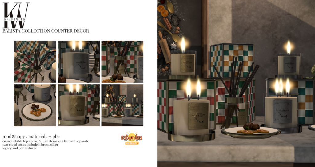 Barista Collection Counter Decor	&lt;a href=&quot;http://maps.secondlife.com/secondlife/KraftWork/230/122/21&quot; target=&quot;_blank&quot;&gt;Teleport&lt;/a&gt;