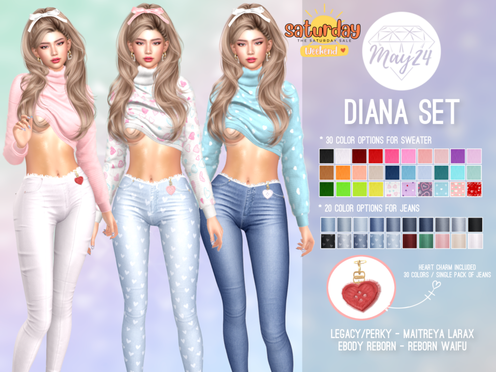 Diana Set - Legacy/MaitreyaX/Reborn/+mods	&lt;a href=&quot;http://maps.secondlife.com/secondlife/Highway%20Star/144/134/23&quot; target=&quot;_blank&quot;&gt;Teleport&lt;/a&gt;