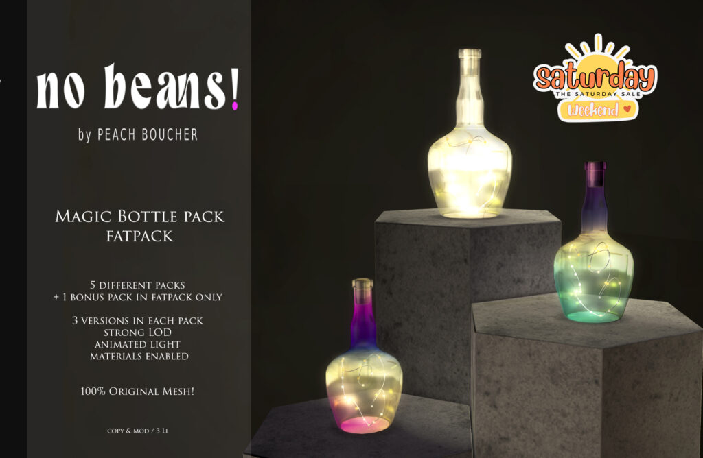Magic Bottle Pack	&lt;a href=&quot;http://maps.secondlife.com/secondlife/Ethereal%20Shores/29/176/3002&quot; target=&quot;_blank&quot;&gt;Teleport&lt;/a&gt;