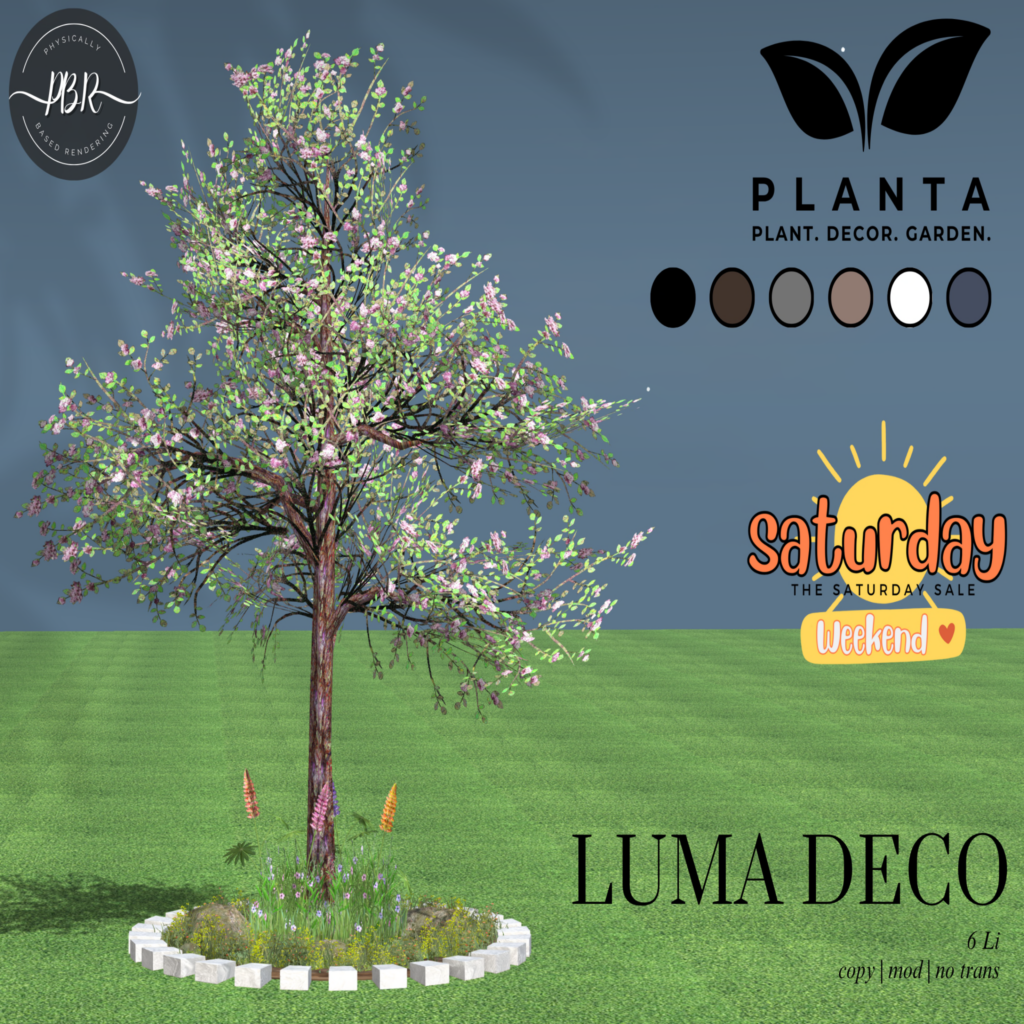 Luma Tree	&lt;a href=&quot;http://maps.secondlife.com/secondlife/lovers%20islands/199/45/23&quot; target=&quot;_blank&quot;&gt;Teleport&lt;/a&gt;