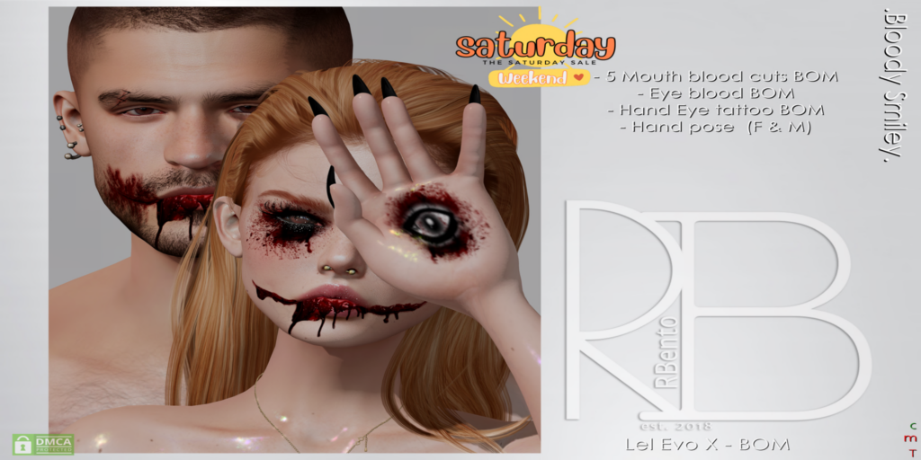 Bloody Smiley Tattoo BOM &amp; Pose - EvoX	&lt;a href=&quot;http://maps.secondlife.com/secondlife/Lost%20Inhibitions/158/195/25&quot; target=&quot;_blank&quot;&gt;Teleport&lt;/a&gt;