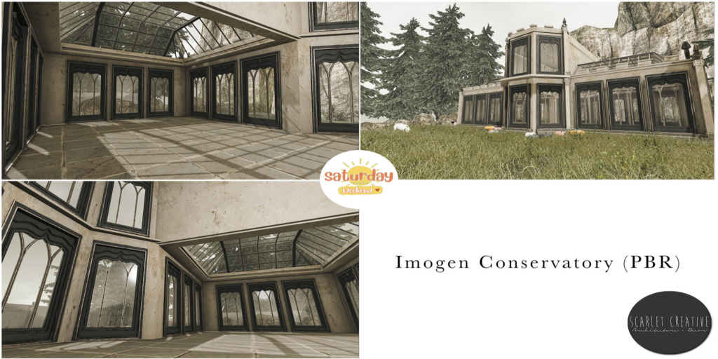 Imogen Conservatory	&lt;a href=&quot;http://maps.secondlife.com/secondlife/Scarlet%20Creative/61/69/22&quot; target=&quot;_blank&quot;&gt;Teleport&lt;/a&gt;
