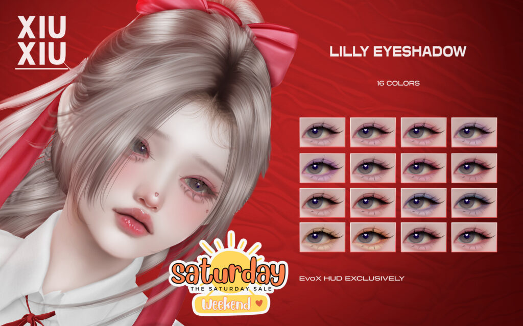 Lilly Eyeshadow - EvoX	&lt;a href=&quot;http://maps.secondlife.com/secondlife/Paradise%20Isla/197/142/901&quot; target=&quot;_blank&quot;&gt;Teleport&lt;/a&gt;