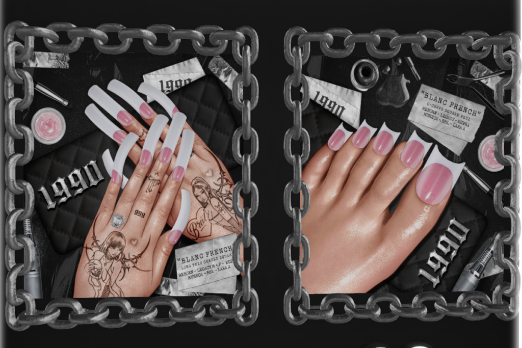 Blanc French Manicure &amp; Pedicure - Inithium/Legacy F+M/MaitreyaX/Reborn/Yentements, L$199-L$220 each