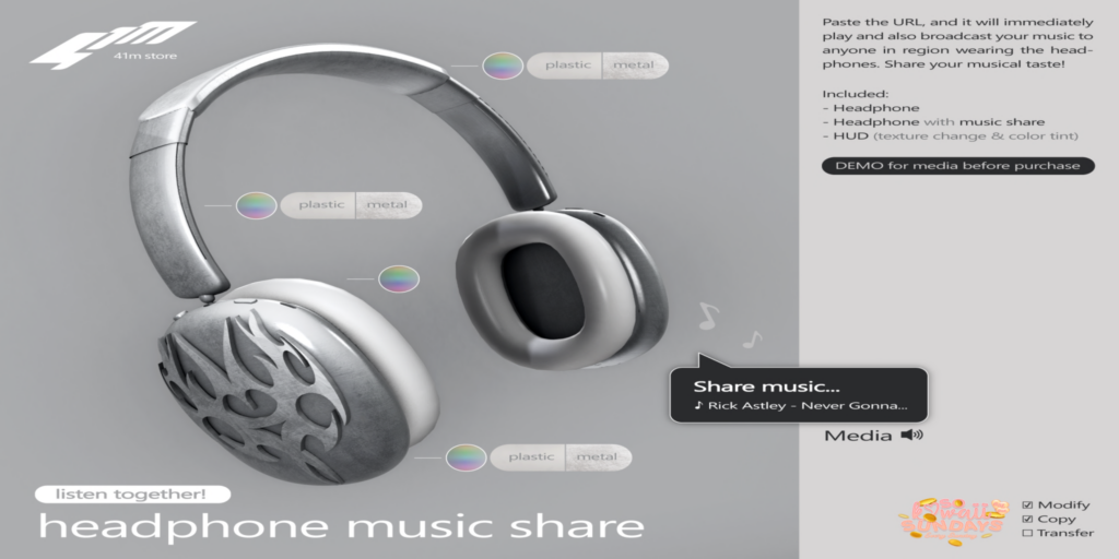 Listen Together Headphones	&lt;a href=&quot;http://maps.secondlife.com/secondlife/Destiny%20Islands/100/100/27&quot; target=&quot;_blank&quot;&gt;Teleport&lt;/a&gt;