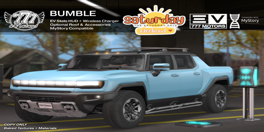 Bumble Driveable Truck	&lt;a href=&quot;http://maps.secondlife.com/secondlife/Highway%20Star/144/134/23&quot; target=&quot;_blank&quot;&gt;Teleport&lt;/a&gt;