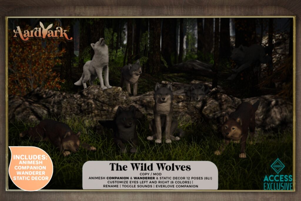 The Wild Wolves Pet &amp; Decor, L$549 each/L$2499 FP