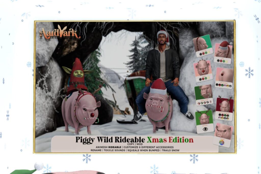 Piggy Wild Rideable, L$499 each/L$1999 FP