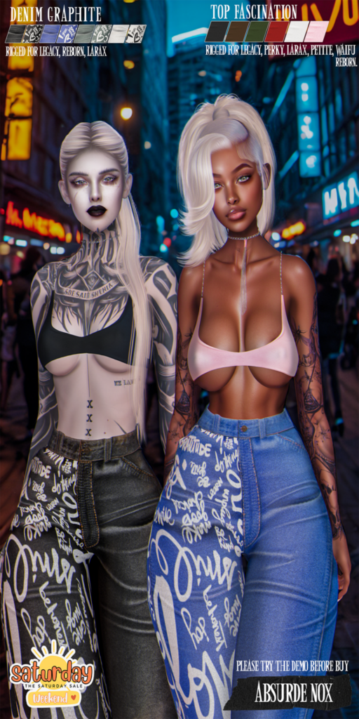 Fascination Top &amp; Graphite Jeans - Legacy/MaitreyaX/Reborn/+mods	&lt;a href=&quot;http://maps.secondlife.com/secondlife/Evergreen/57/127/3512&quot; target=&quot;_blank&quot;&gt;Teleport&lt;/a&gt;