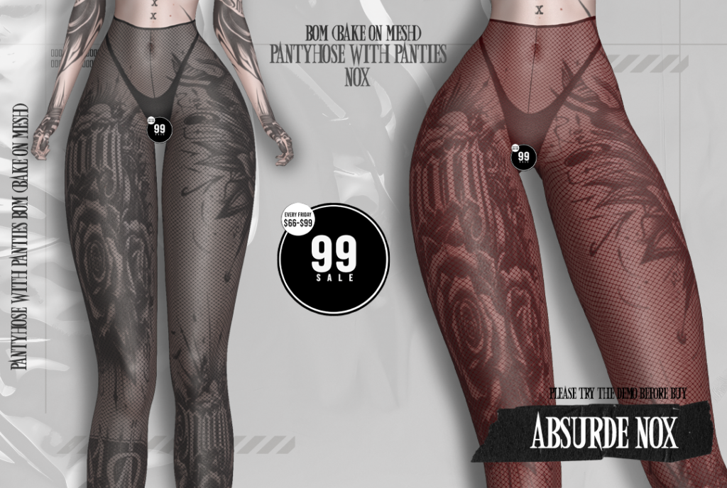 Pantyhose with Panties - BOM	<a href="http://maps.secondlife.com/secondlife/Evergreen/56/127/3512" target="_blank">Teleport</a>