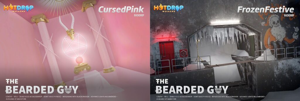 Cursed Pink &amp; Frozen Festive Backdrops