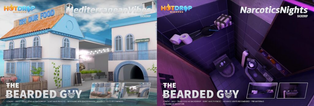 Mediterranean Vibes &amp; Narcotics Night Backdrops