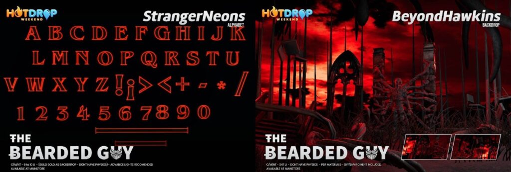 Stranger Neons Alphabet &amp; Beyond Hawkins Backdrop